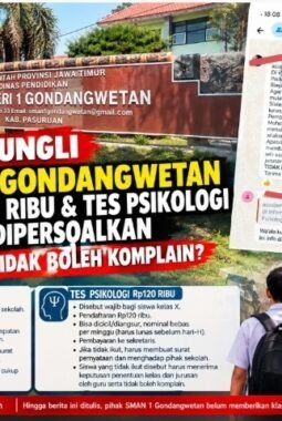 Dugaan Pungli Tes Psikologi Rp120 Ribu di SMAN 1 Gondangwetan Disorot, Siswa Disebut Tak Boleh Komplain